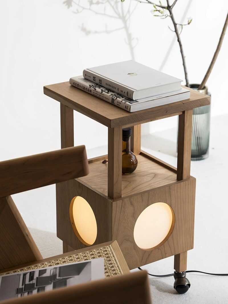 Mobile Side Table Lamp | Modern Wooden Ambient LED Night Light Furniture - Image 3