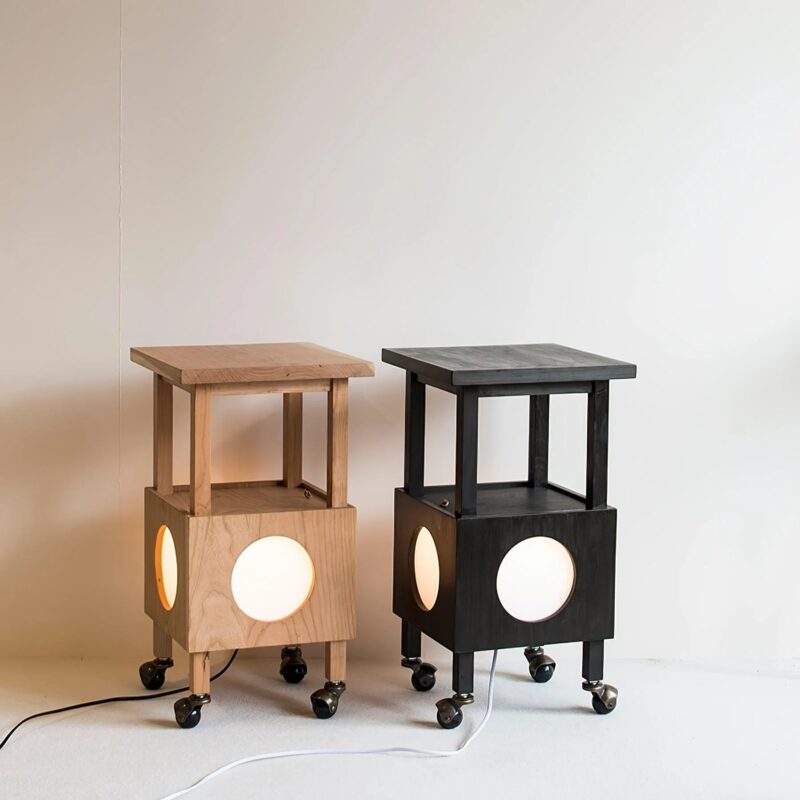 Mobile Side Table Lamp | Modern Wooden Ambient LED Night Light Furniture - Image 4