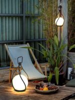 Modern Outdoor Lantern Table Lamp | Rechargeable Patio & Garden LED Lighting Fixture - Image 6
