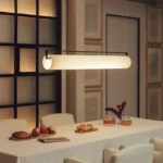Modern Linear LED Pendant Light | Black & Soft White - Image 4