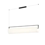 Modern Linear LED Pendant Light | Black & Soft White