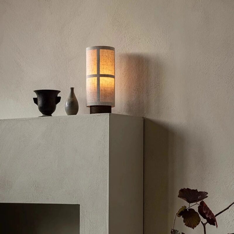 Modern Linen Table Lamp | Minimalist Fabric Bedside LED Light - Image 5