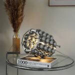 Modern Chrome Sphere Table Lamp | Silver Mirror LED Desk Lamp for Bedroom & Living Room - Image 4