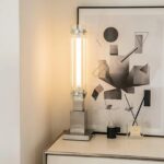 Modern Glass Column Table Lamp | Minimalist LED Bedside Lighting Fixture - Image 4
