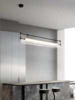 Ribbed Glass Linear LED Pendant Light - Image 6