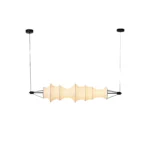 Sculptural Fabric Linear Pendant Light | Ivory LED