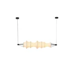 Sculptural Fabric Linear Pendant Light | Ivory LED
