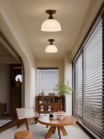 Vintage Glass Ceiling Light – Retro Flush Mount Ceiling Lamp - Image 5
