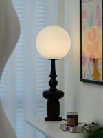 Noir Orb Table Lamp | Modern Sculptural LED Desk Lamp for Bedroom & Living Room - Image 4