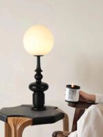 Noir Orb Table Lamp | Modern Sculptural LED Desk Lamp for Bedroom & Living Room - Image 6