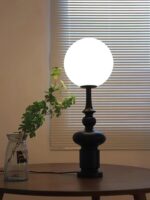 Noir Orb Table Lamp | Modern Sculptural LED Desk Lamp for Bedroom & Living Room - Image 3