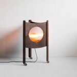Triangular Walnut Floor Lamp | Wabi-Sabi Wooden LED Ambient Lighting Fixture - Image 6