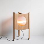 Triangular Walnut Floor Lamp | Wabi-Sabi Wooden LED Ambient Lighting Fixture - Image 3