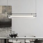 Ribbed Glass Linear LED Pendant Light - Image 4