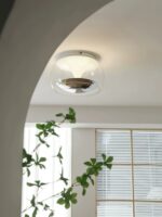 Modern Glass Ceiling Light – Silver LED Flush Mount Lamp - Image 3