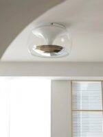 Modern Glass Ceiling Light – Silver LED Flush Mount Lamp - Image 2