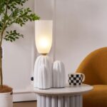 Modern Sculptural Table Lamp – Ivory LED Bedroom & Living Room Lighting - Image 4