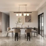 Wood & Opal Glass Linear Pendant Light | 4-Light - Image 6