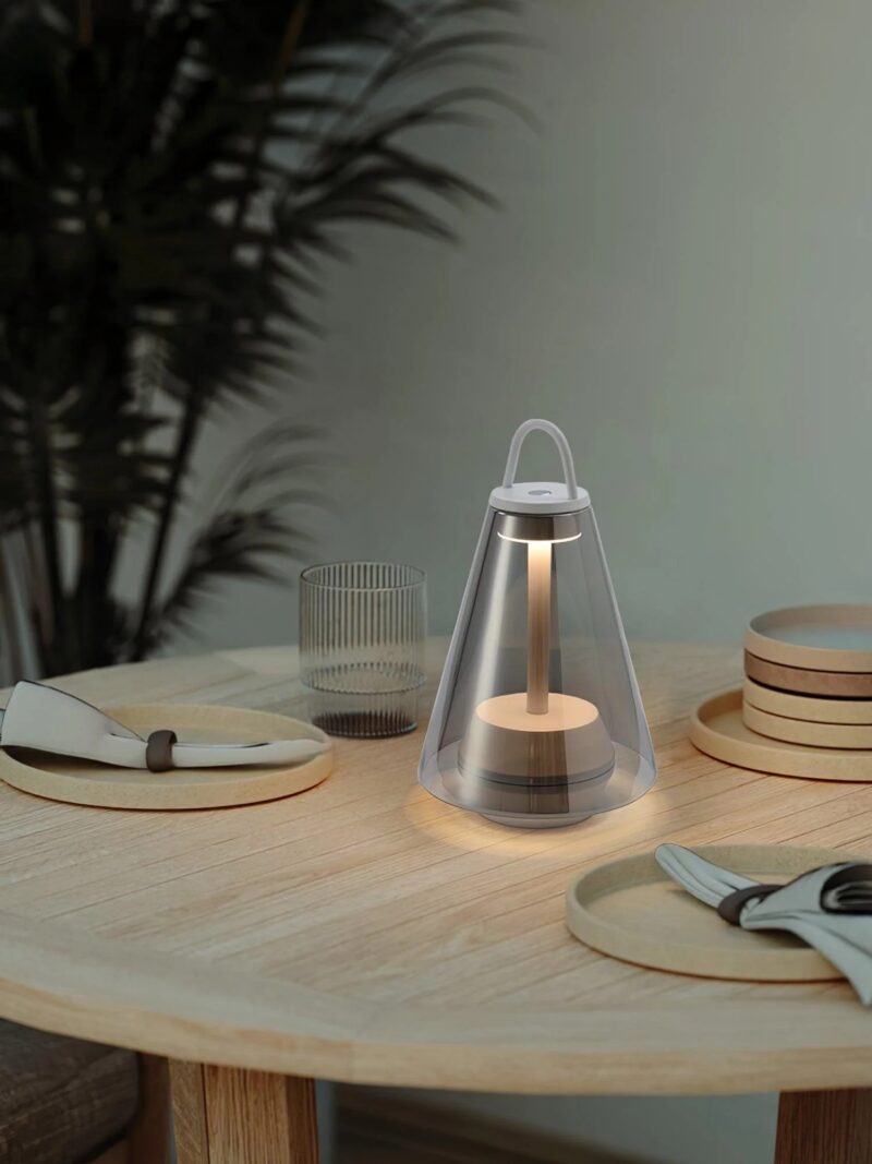 Portable Glass Table Lamp | Modern LED Ambient Bedside & Outdoor Lighting Fixture - Image 5