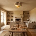 Travertine Ceiling Light – Stone Texture Triple Head LED Lamp - Image 5