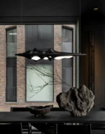 Sculptural Wood Linear Pendant Light | Modern LED - Image 7