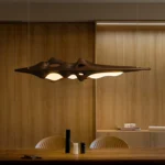 Sculptural Wood Linear Pendant Light | Modern LED - Image 4