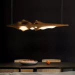 Sculptural Wood Linear Pendant Light | Modern LED - Image 2