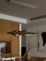 Sculptural Wood Linear Pendant Light | Modern LED - Image 5