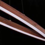 Modern Walnut Linear Pendant Light | Brass LED Lighting - Image 7