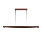 Modern Walnut Linear Pendant Light | Brass LED Lighting