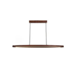 Modern Walnut Linear Pendant Light | Brass LED Lighting