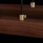 Modern Walnut Linear Pendant Light | Brass LED Lighting - Image 8