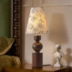 Vintage Floral Fabric Table Lamp for Bedroom & Living Room - Image 2