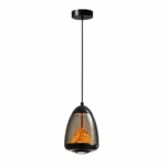 Smoked Glass Pendant Light | Modern Minimalist LED Ceiling Lighting Fixture