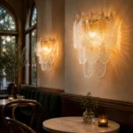 Crystal Leaf Wall Light | Luxury Gold Wall Sconce - Image 4