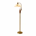 French Vintage Glass Shade LED Floor Lamp