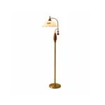 French Vintage Glass Shade LED Floor Lamp