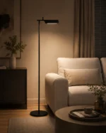 Modern Wide-Shade LED Reading Floor Lamp - Image 4