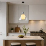 Ripple Glass Pendant Light – Clear Glass Modern LED Pendant Lamp - Image 3