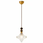 Crystal Walnut Pendant Light | Modern Luxury Glass LED Ceiling Lighting Fixture