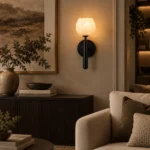 Modern Brass Alabaster Globe Wall Sconce Natural Stone Wall Light - Image 5