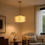 Layered Square Pendant Light – Modern PLA Cream LED Ceiling Light - Image 2