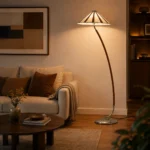 Leather Arc Floor Lamp | Modern LED Ambient Light - Image 2