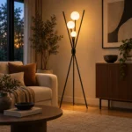 Modern Tripod Glass Globe Floor Lamp - Image 3