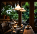 Glass Wave Pendant Light | Modern Chrome Milk Glass Ceiling Lighting Fixture - Image 2