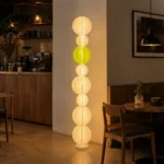 Modern Paper Lantern Floor Lamp | Sculptural Lighting - Image 3