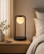 Modern Marble Globe Table Lamp | Minimalist Marble LED Table Lamp - Image 2