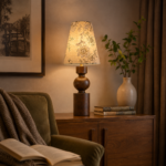 Vintage Floral Fabric Table Lamp for Bedroom & Living Room - Image 4