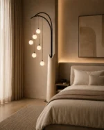Modern Arc Glass Globe Floor Lamp | 6-Light LED Design - Image 3