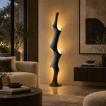 Flame Spiral Sculptural Floor Lamp | Modern Art Lighting - Image 5